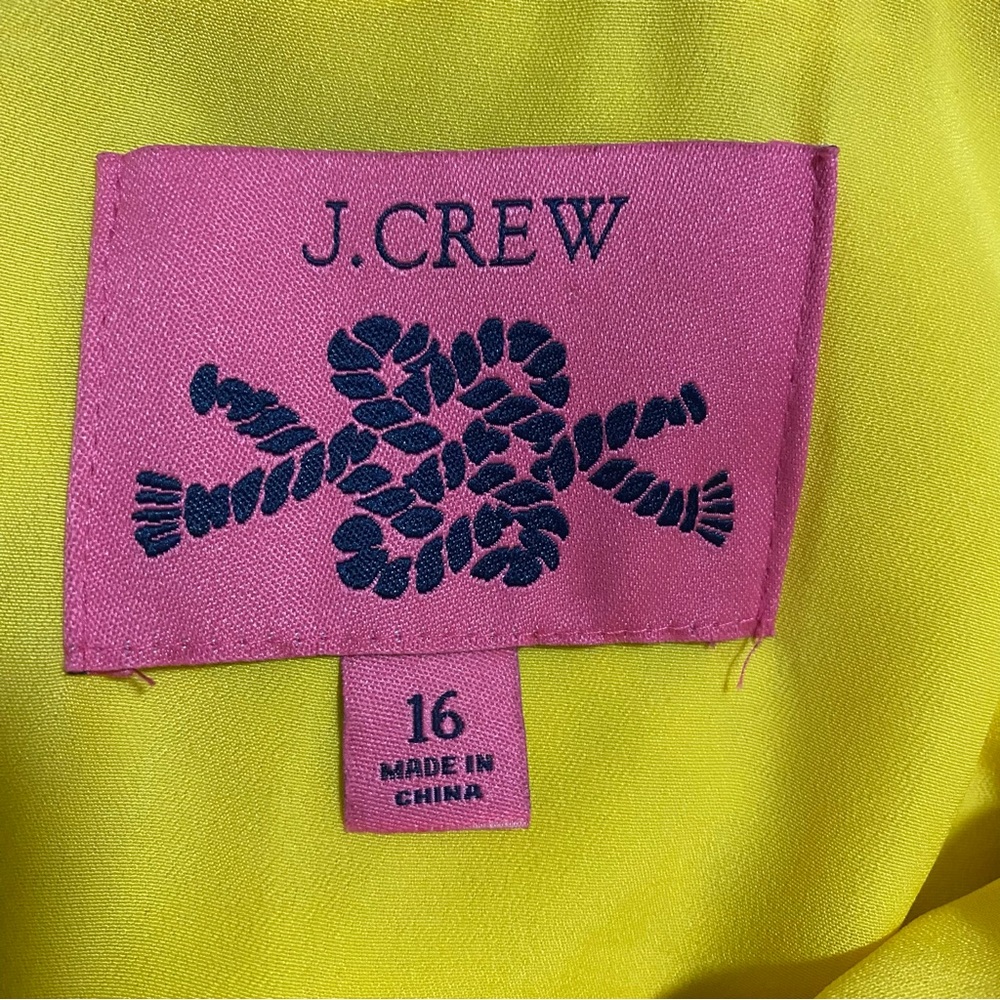 J. Crew Sunny Yellow Eyelet Crochet Lace Tiered Midi Dress Sundress Size 16 - Picture 2 of 15